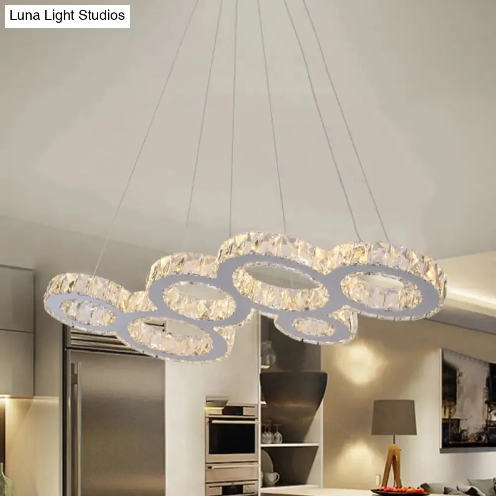 Modern Bubble LED Pendant Lighting – Stainless Steel Crystal Hanging Light over Island
