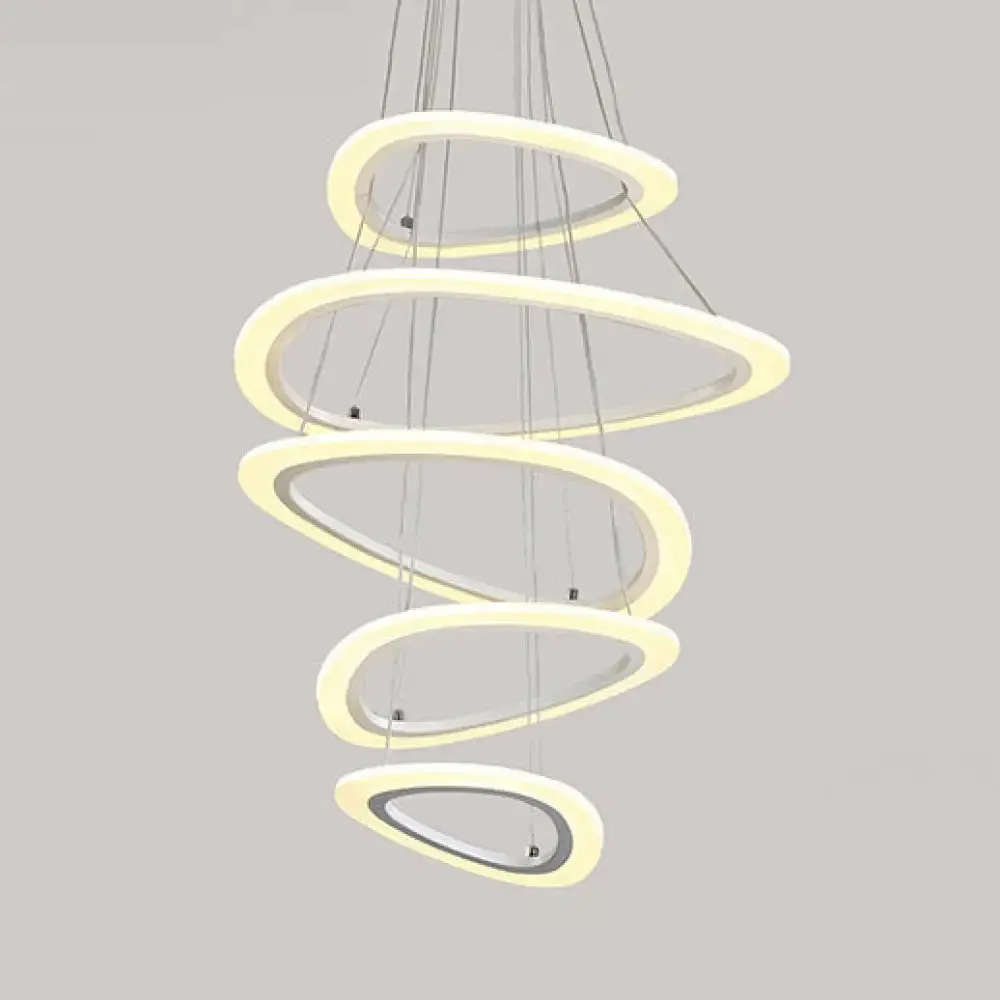 Modern LED Acrylic Triangle Ceiling Pendant Light Fixture - 1/2/3-Heads in Warm/White Light
