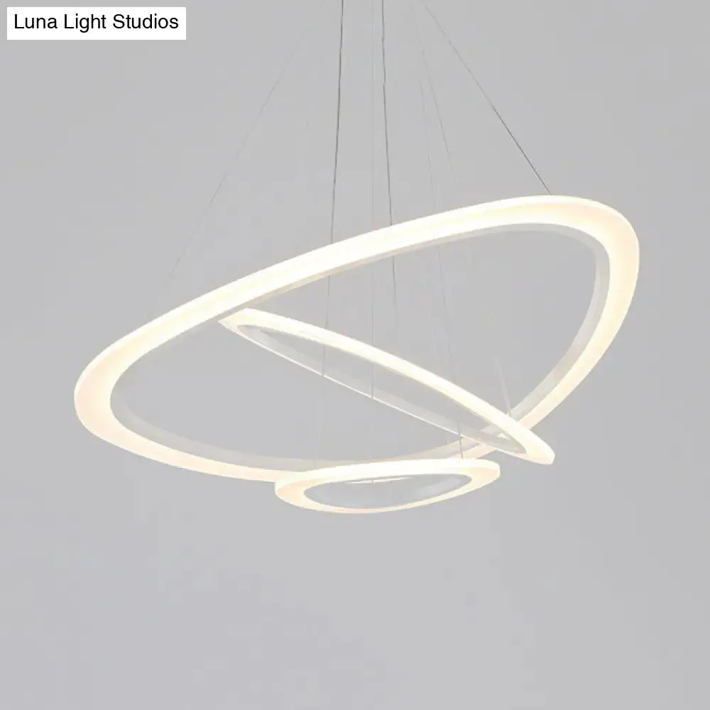 Modern LED Acrylic Triangle Ceiling Pendant Light Fixture - 1/2/3-Heads in Warm/White Light
