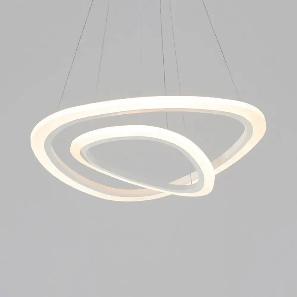 Modern LED Acrylic Triangle Ceiling Pendant Light Fixture - 1/2/3-Heads in Warm/White Light