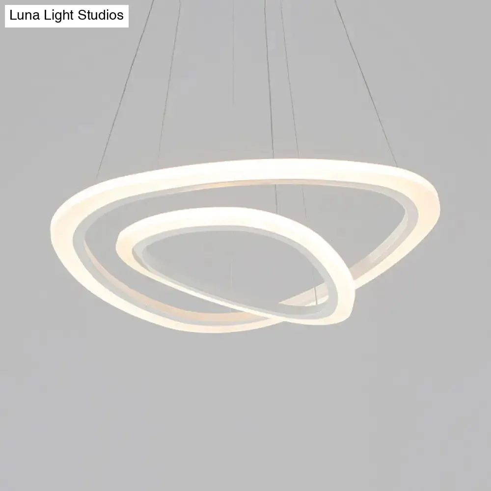 Modern LED Acrylic Triangle Ceiling Pendant Light Fixture - 1/2/3-Heads in Warm/White Light