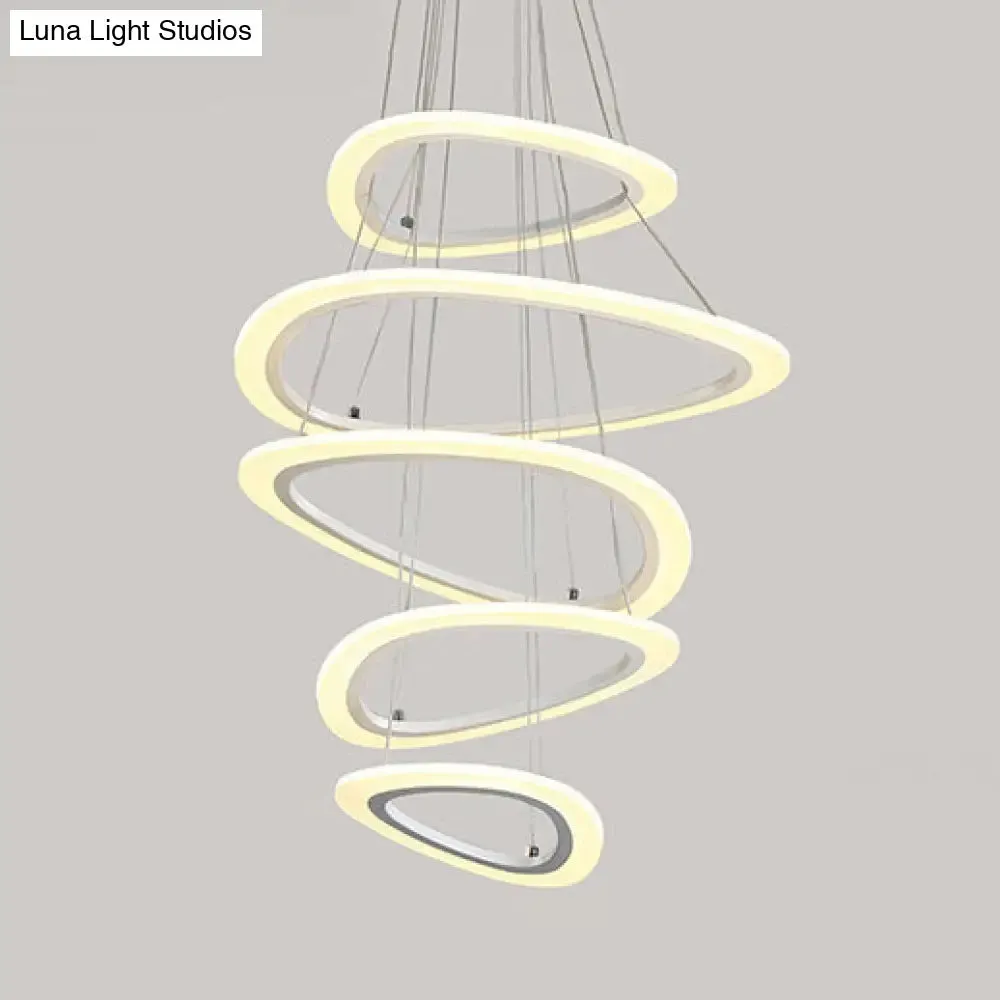 Modern LED Acrylic Triangle Ceiling Pendant Light Fixture - 1/2/3-Heads in Warm/White Light
