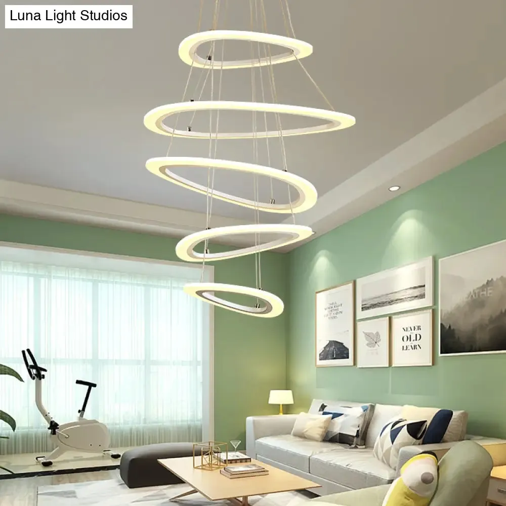 Modern LED Acrylic Triangle Ceiling Pendant Light Fixture - 1/2/3-Heads in Warm/White Light