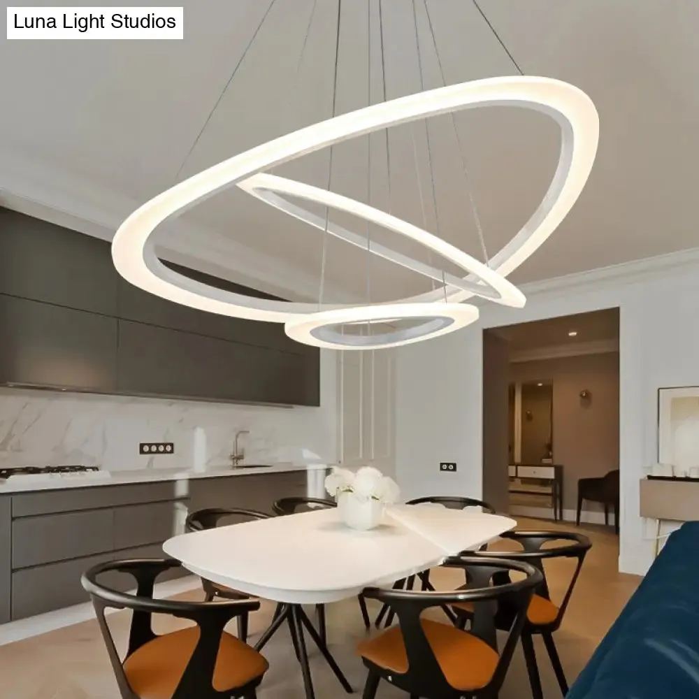 Modern LED Acrylic Triangle Ceiling Pendant Light Fixture - 1/2/3-Heads in Warm/White Light