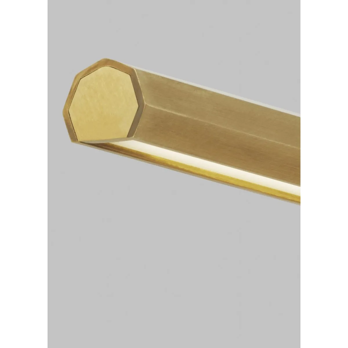 Plural Faceted 18" LED picture light 2700K natural brass finish