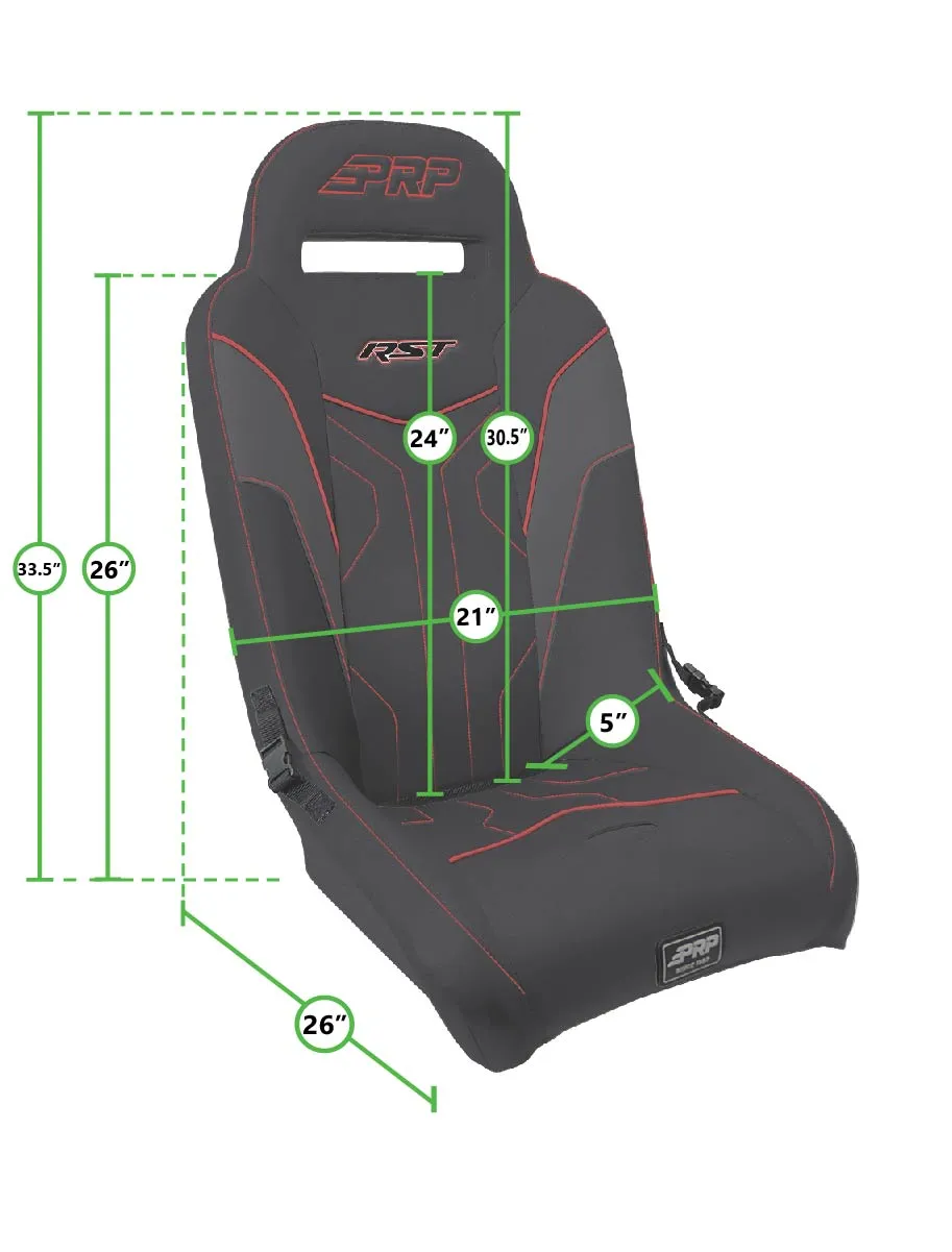 PRP RST Rear Suspension Seat Polaris RZR (16-22) [Fixed Back] Multiple Color Options