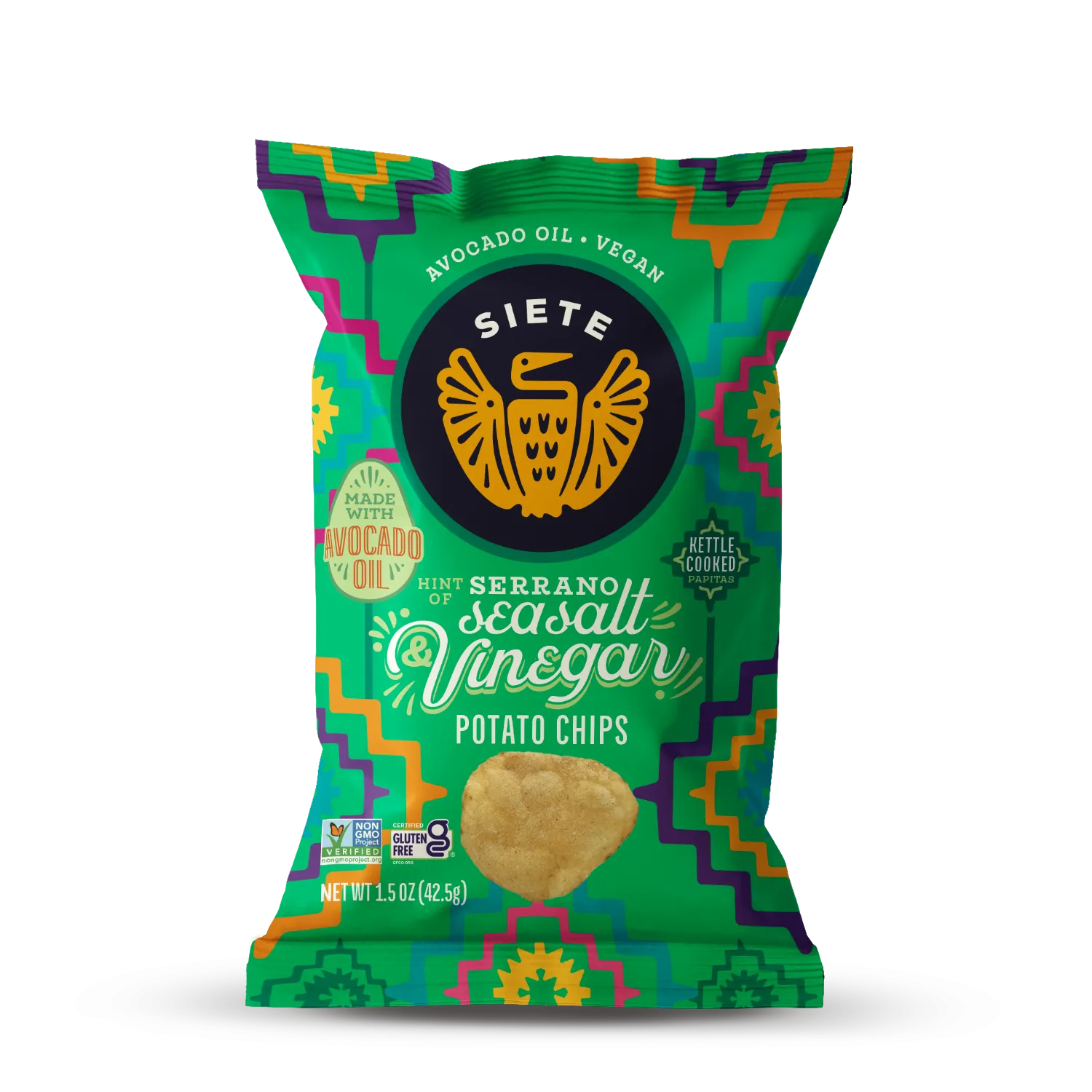 Sea Salt & Vinegar Kettle Cooked Potato Chips with a Hint of Serrano 1.5 oz - 24 bags