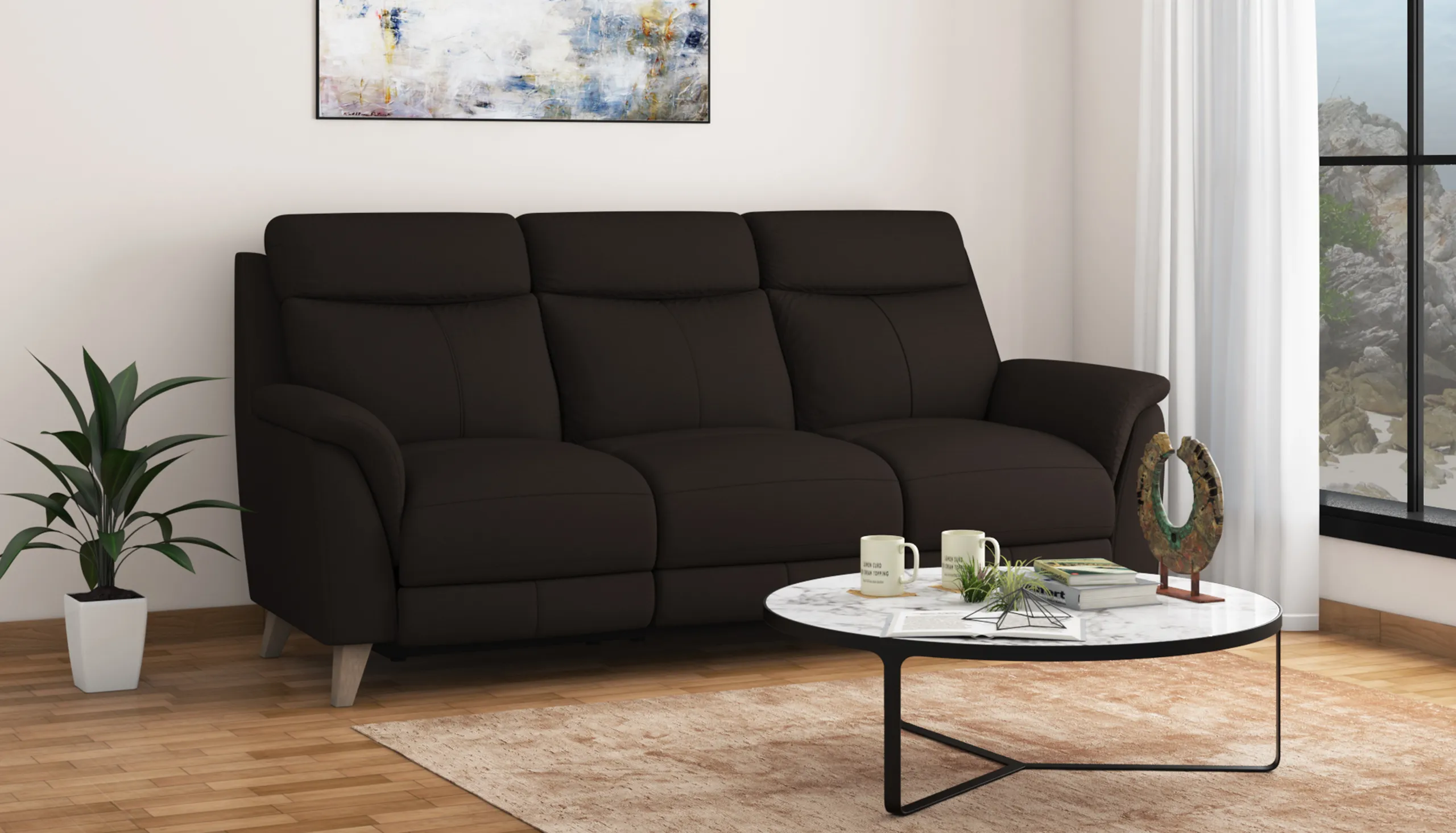Sienna 2 Seater Power Recliner Sofa with Power Headrests in Fabric