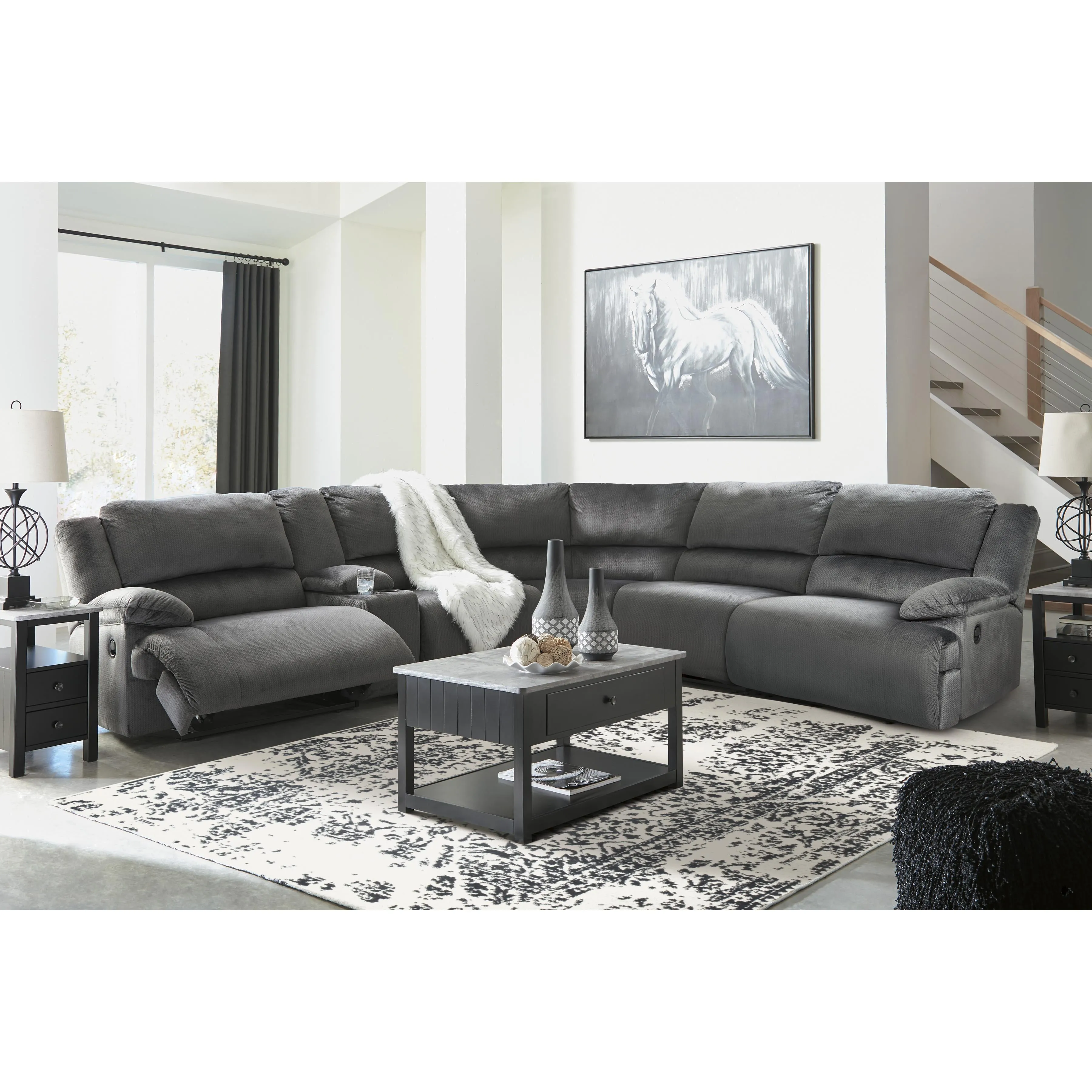 Signature Design by Ashley Clonmel Reclining Fabric 6 pc Sectional 3650519/3650540/3650541/3650546/3650557/3650577