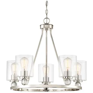 Studio 5 26 In. 5 Lights Chandelier Polished Nickel Finish