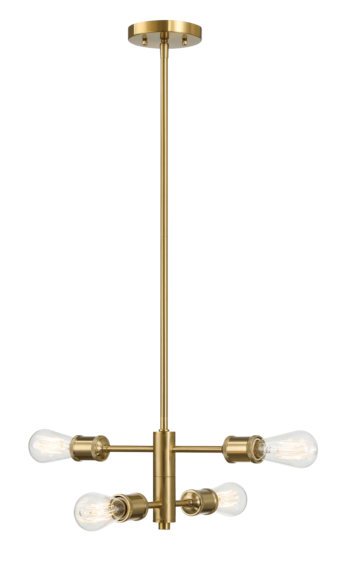 Trellis Four Lights Modern Gold Chandelier Vintage Pendant Fixture for Living Room Dining Kitchen 15"W × 6.75"H